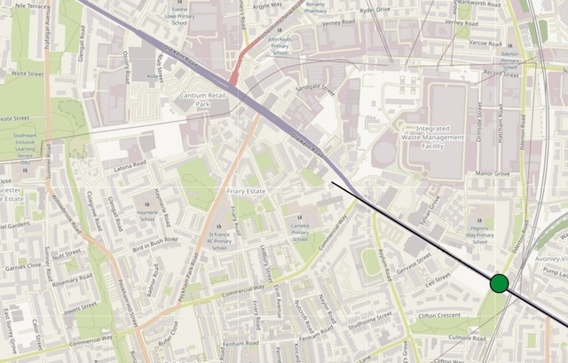 A map reveals the discovery site (marked by a green dot) and the road’s presumed direct route, astonishingly aligned with the present-day Old Kent Road.