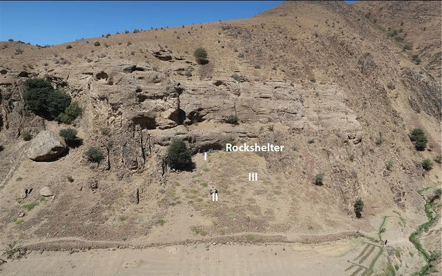 A photograph of the site with trenches I, II, and III clearly marked, showcasing the focus of excavation efforts.