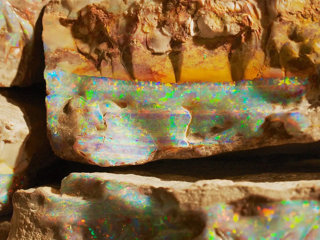 A rare boulder opal found in the opal capital of the world, Coober Pedy, Australia.