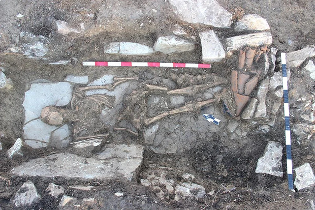 A southwest perspective of burial 15, offering insight into its structure and significance.