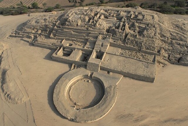 The meticulously constructed central pyramid of Caral, a symbol of its advanced architectural and societal organization.