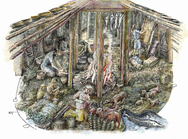 An Artist’s Illustration Offers a Glimpse Into What the Interiors of the Must Farm Roundhouses May Have Looked Like.