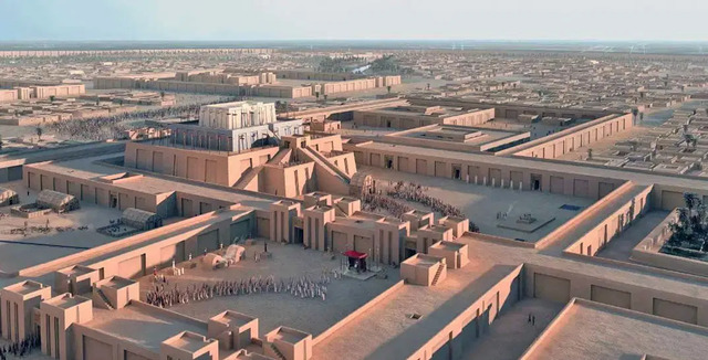 An artist’s stunning reconstruction of Uruk, bringing to life the grandeur of this ancient city at its peak.