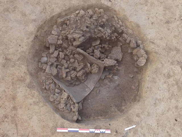 An overhead view reveals the intricate upper levels of a Late Neolithic silo (4000-3400 BCE), highlighting its historical significance.