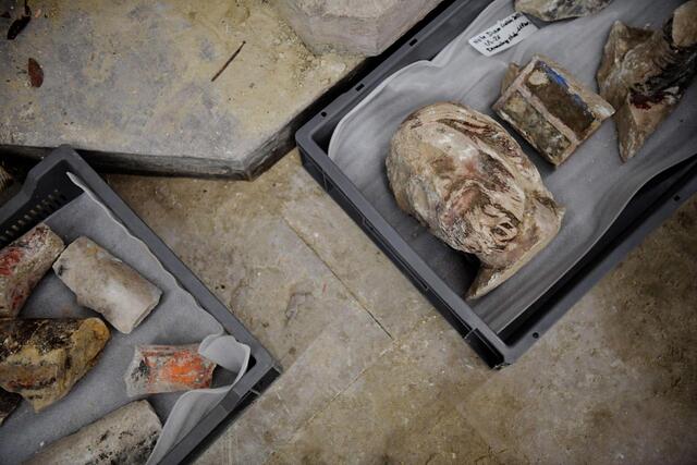 Artifacts Unearthed Alongside a 14th-Century Lead Sarcophagus, Discovered March 2022