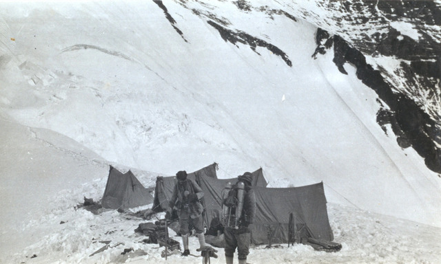 Camp V on Mount Everest during the 1924 expedition, where Irvine and Mallory prepared for their final summit attempt.