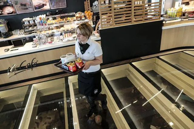 In Marino, Italy, a McDonald’s was built over an ancient Roman road uncovered during excavation