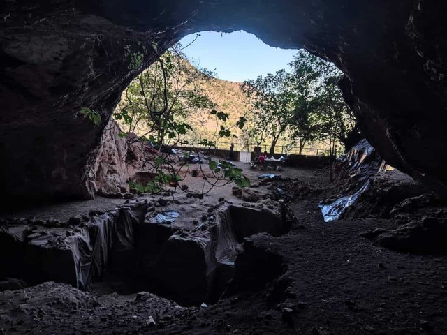 Interior view of Taforalt Cave excavation site, showcasing ongoing efforts to unravel the mysteries of prehistoric hunter-gatherer societies