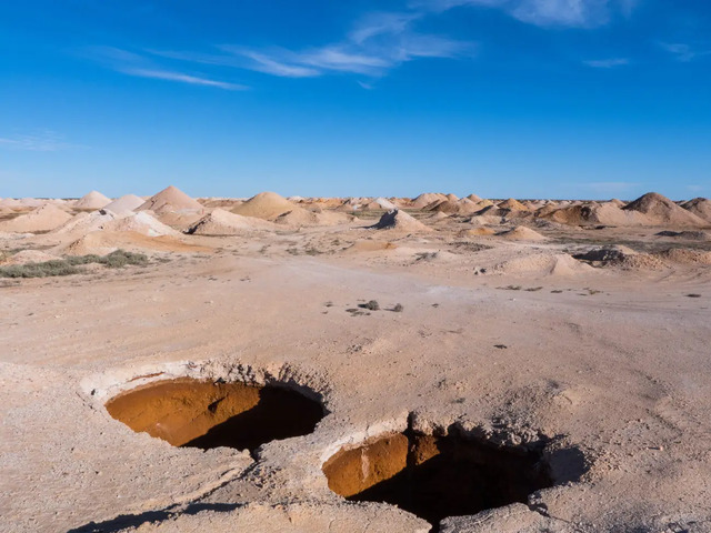 Old mine shafts are scattered throughout Coober Pedy, remnants of its rich mining history.