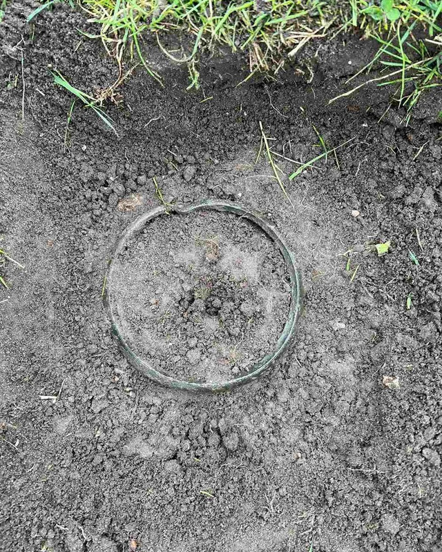 Pictured here is a large and beautifully preserved neck ring, unearthed during the excavation.