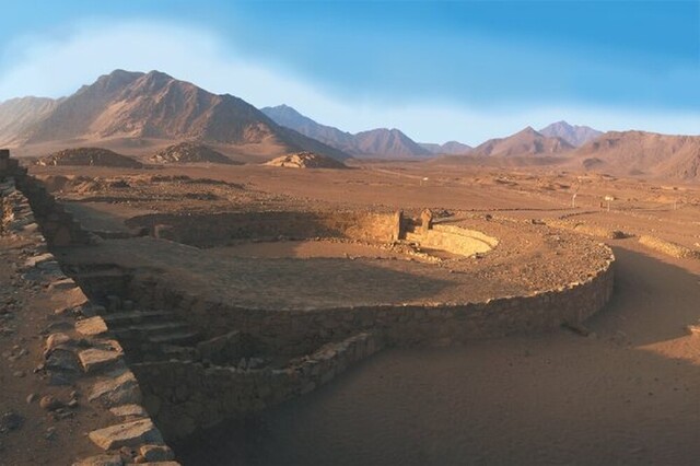 Caral’s amphitheater-like structure, possibly used for public gatherings and rituals by its early inhabitants.