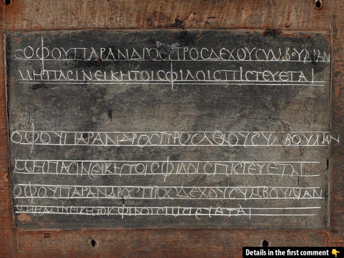 The 1,800-Year-Old Greek Homework: An Ancient Wax Tablet Unveiled After 40 Years