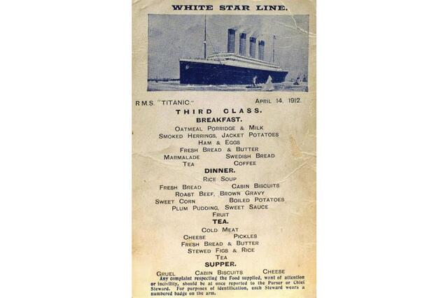 The Final Meals in Third Class A poignant reminder of lives lost aboard the Titanic.