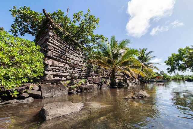 The Massive Hexagonal Basalt Columns Used to Construct Nan Madol Were Likely Mined on Pohnpei and Transported to Temwen Island Using Ingenious Rafting Techniques.