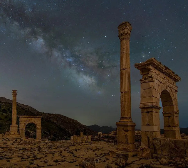 The Milky Way shines over the ruins of Sagalassos, offering a magical view that blends ancient history with the wonders of the night sky.