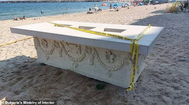 The Radjana Beach Bar in Varna, Bulgaria, hides an extraordinary secret—a Roman sarcophagus used as casual furniture.