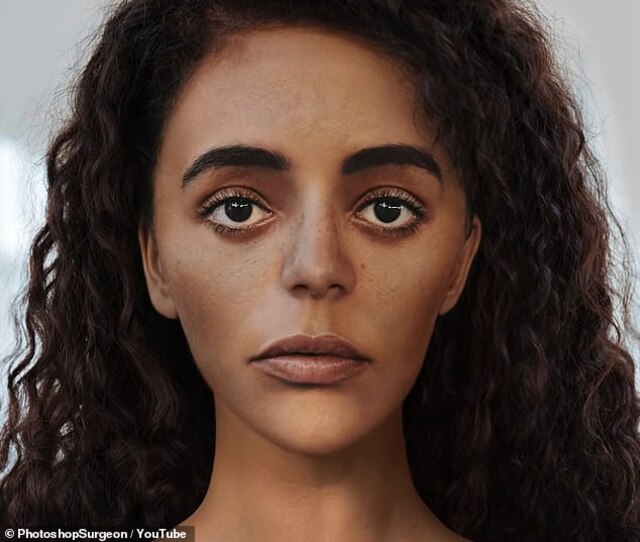 The artist meticulously added lifelike details, including eyes, a nose, and a mouth, complemented by hair, eyebrows, and eyelashes, to achieve the stunning result.