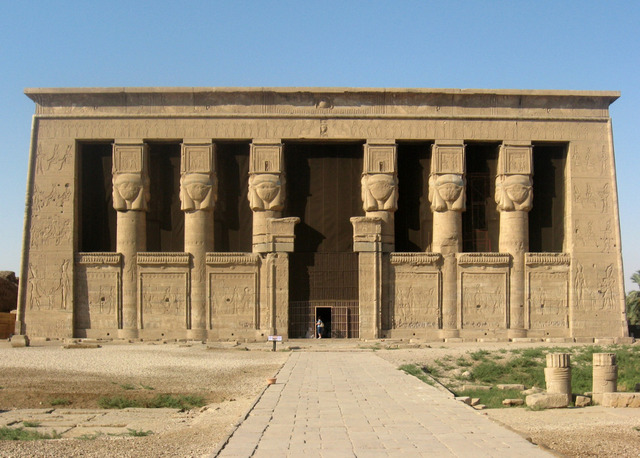 The awe-inspiring ancient Temple of Hathor stands as a testament to Egyptian grandeur.