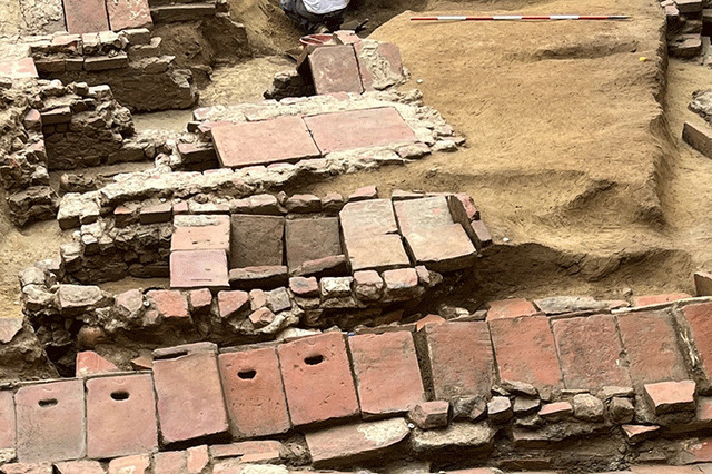 The carefully crafted tombs of Lombard royalty featuring intricate terracotta tile structures that date back to the 7th century.