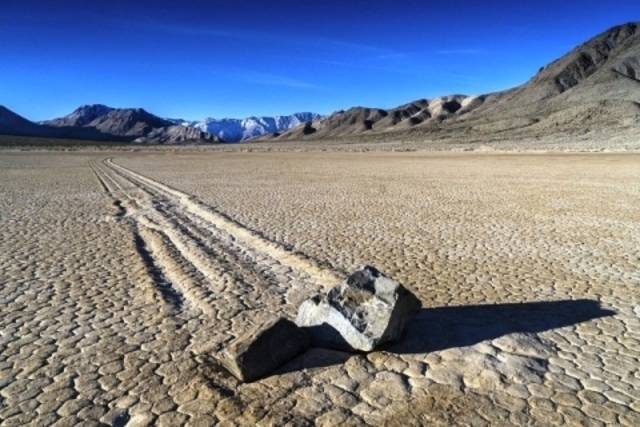 The hauntingly beautiful sailing stones glide across Death Valley’s barren desert, leaving baffling trails.