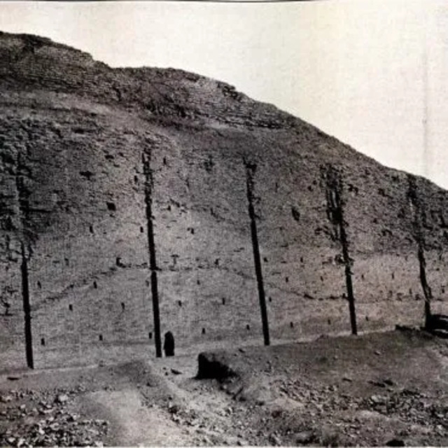 The lower stage of the Ziggurat of Ur, unveiled after excavation, showcases its foundational grandeur.