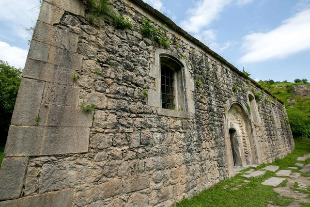 The main entrance to St. Hripsime Church, a gateway to its timeless beauty and spiritual heritage