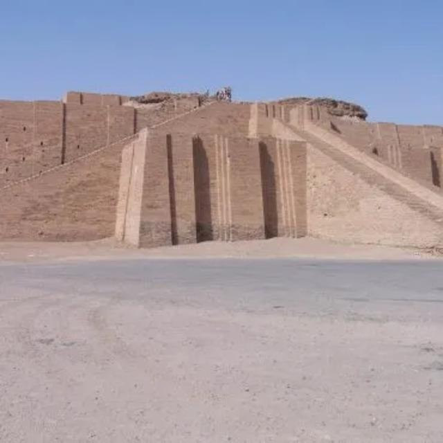 The partially restored Ziggurat of Ur, as it appeared in the 1980s, continues to reflect its ancient splendor.