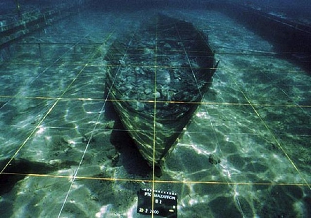 The preserved remains of the Mazarrón II, showcasing its structural integrity after centuries under the Mediterranean.