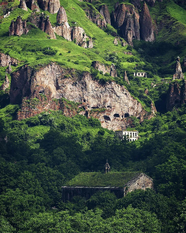 The timeless beauty of Old Khndzoresk’s cliffs, adorned with caves that whisper stories of centuries past.