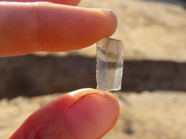 Transparent stone blade, demonstrating the Neolithic inhabitants' expertise in stonework.