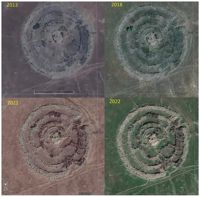 Rujm el-Hiri, a remarkable Early Bronze Age II archaeological site (3000–2700 BCE) located in the heart of the Golan Heights near Yonatan, features over 42,000 basalt rocks arranged in a structure 160 meters in diameter and 2.4 meters tall. (November 10, 2021)