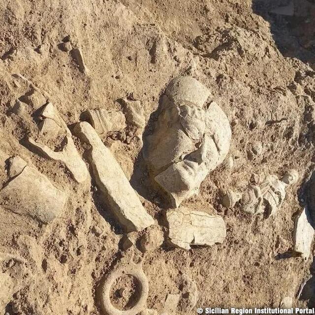 A detailed view of unearthed terracotta fragments, including pieces of figurines and pottery, discovered during the excavation at the Valley of the Temples in Sicily. (Source: Sicilian Region Institutional Portal)