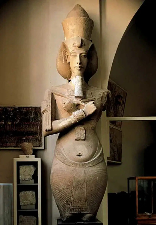 A Monumental Discovery: The colossal statue of Akhenaten, uncovered at Karnak, now displayed in the Berlin Museum. (Image via Egypt Museum)