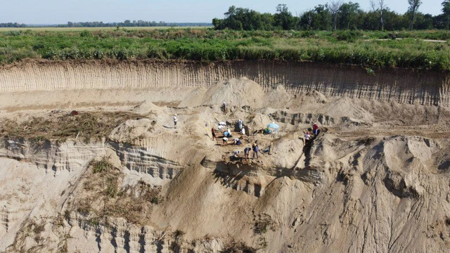 A broader view of the excavation site near the Drmno mine, highlighting the scale of the operation to unearth this significant Roman maritime artifact. (Credit: Institute of Archaeology, Belgrade)