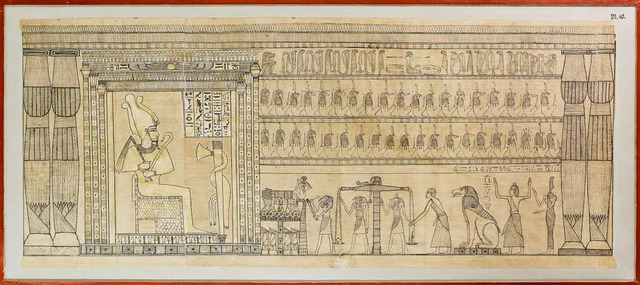 A captivating scene from the Book of the Dead, dating to the Ptolemaic Period (332-30 BCE), preserved at the Oriental Institute of Chicago.