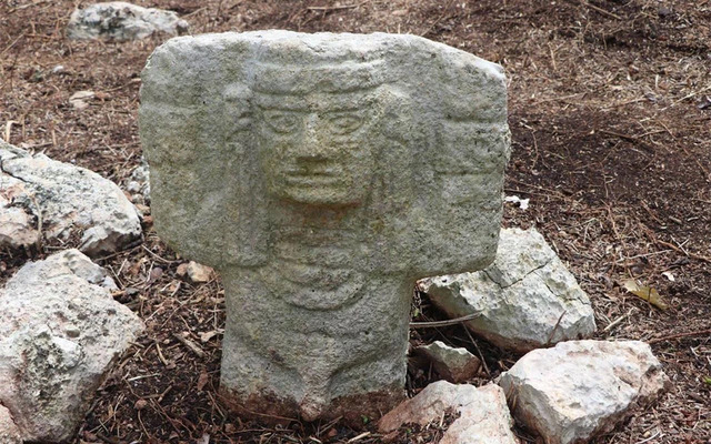 The recently discovered Atlantean sculpture at Chichén Viejo, a new addition to the rich archaeological history of Chichén Itzá. Credit: INAH