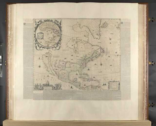 A detailed map of North America from the Klencke Atlas, depicting geographic knowledge and political boundaries as understood in the 17th century.