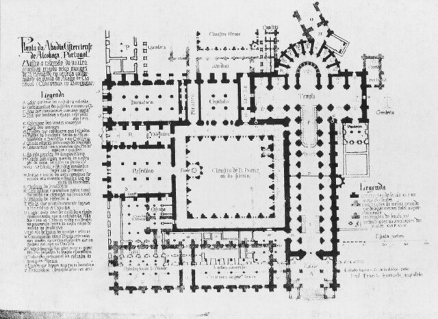 A detailed plan of the monastery showcasing its refectory and other key areas, including the supposed "Anti-Gluttony Door." (Credit: Portuguese National Archive)