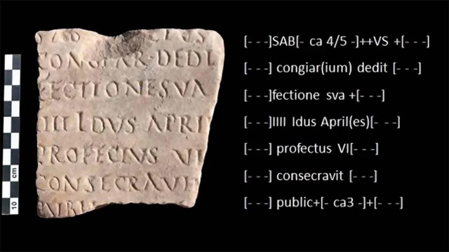 A fragment of the Fasti Ostienses featuring an inscribed transcript, shedding light on Roman chronology and events. (Credit: Italian Ministry of Culture)