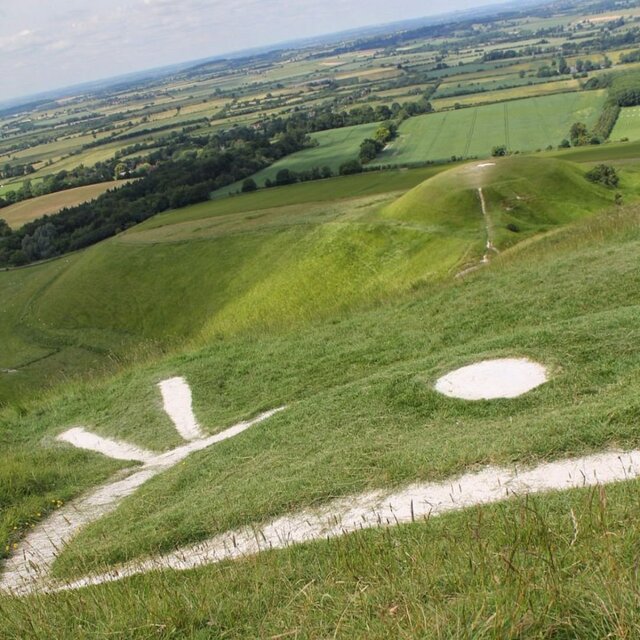 A view of Dragon Hill, a prominent feature near the Uffington White Horse, steeped in legend as the site where St. George defeated the dragon.