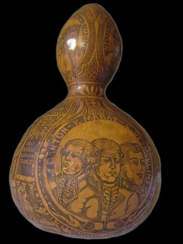 According to legend, bystanders at Louis XVI's execution soaked their handkerchiefs in his blood, with one individual preserving a blood-stained cloth inside a decorated gourd. (Image credit: Davide Pettener)