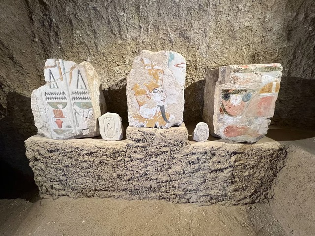 Artefacts uncovered inside the tomb of Jehuti-Mes highlight the significance of this discovery near the Queen Hatshepsut Valley Temple. (REUTERS/Sayed Sheashaa)