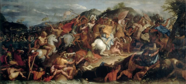 "Battle of the Granicus" (1665), an evocative oil painting on canvas housed in the Louvre Museum.