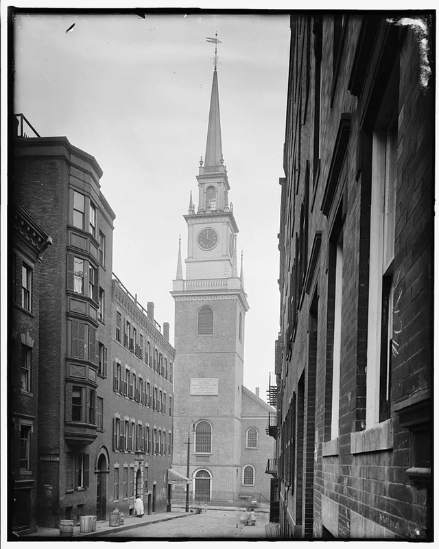 Boston’s iconic Old North Church, captured in 1910, remains a symbol of the city’s rich history. (Library of Congress, Public Domain)