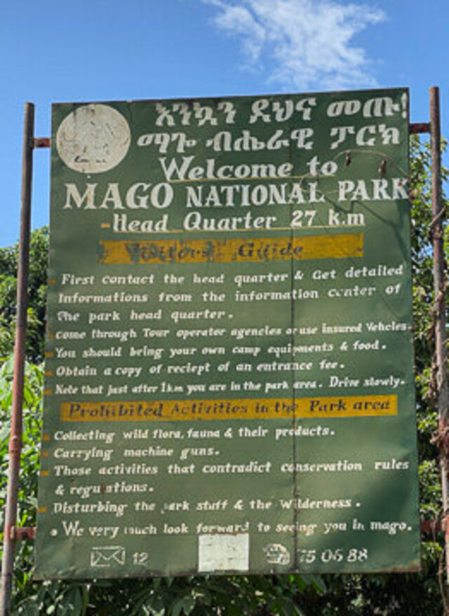 Entrance to Mago National Park - A gateway to the rich traditions of the Mursi Tribe. (Credit: Jayne Mclean) 