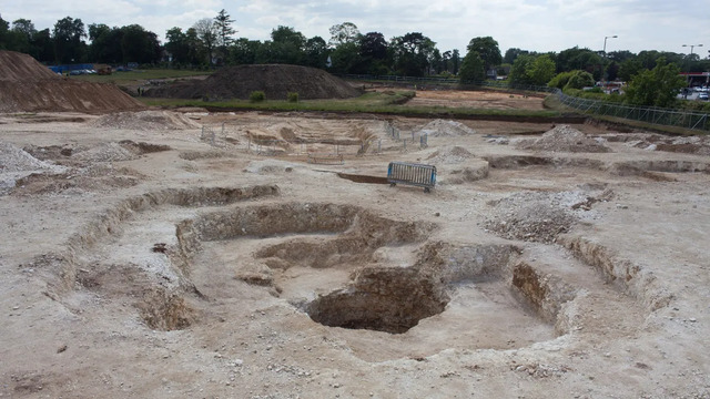 Excavations at the Nescot site in Surrey, England, revealed a ritual shaft rich with Roman-era artifacts and remains. (Image credit: Pre-Construct Archaeology)