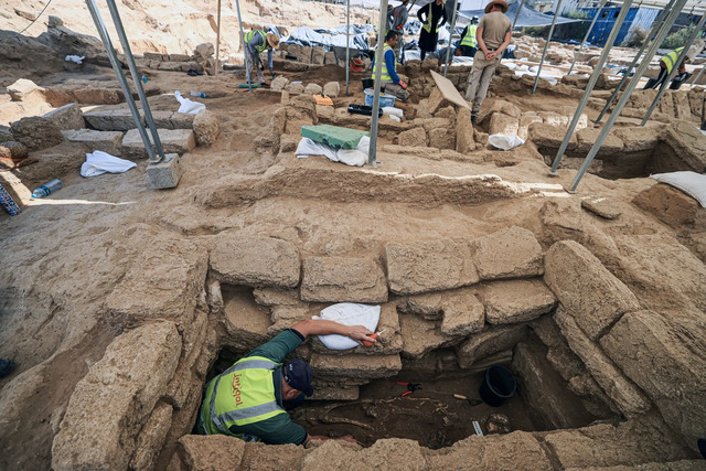 Excavations continue at a Roman-era cemetery in Beit Lahia, northern Gaza Strip, uncovering history layer by layer as of September 21. (Credit: AFP)