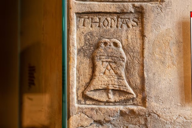 Graffiti bearing the name “Thomas” above a bell with an ‘A’ on one side still endures in the Beauchamp Tower’s upper chamber.