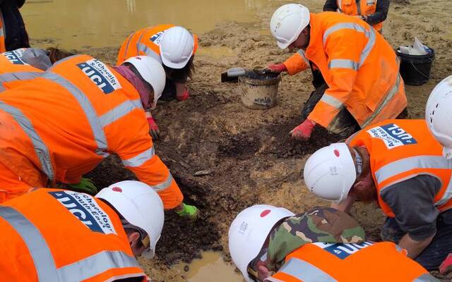 In a groundbreaking excavation led by Archaeology South-East in collaboration with East Sussex County Council and Bellway, a wealth of fascinating artefacts has been uncovered, including bottles, plates, boots, and even spent ammunition.