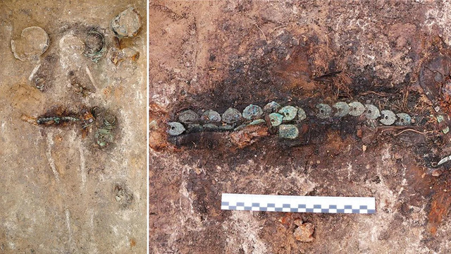 Intricate ornaments found within the graves, potentially part of ceremonial attire or ritual objects. (Credit: Institute of Archaeology of the Russian Academy of Sciences)